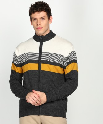 Next Look by Raymond Striped High Neck Casual Men Multicolor Sweater