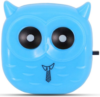 Aseenaa LED Night Lamp of Lucky Owl Shape Combo | Energy Saving Light Lamp with On-Off Switch | Wall Lamp for Bedroom, Home Decor and Room Decorations | Colour : Blue | Set of 1 Night Lamp(10 cm, Blue)