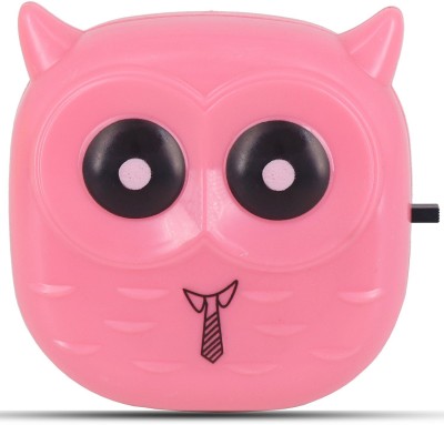 Aseenaa LED Night Lamp of Lucky Owl Shape Combo | Energy Saving Light Lamp with On-Off Switch | Wall Lamp for Bedroom, Home Decor and Room Decorations | Colour : Pink | Set of 1 Night Lamp(10 cm, Pink)