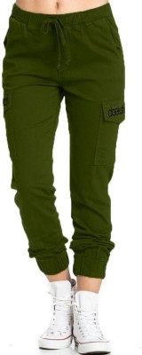 Dockstreet Solid Women Green Track Pants