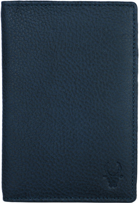 WILDHORN Leather Passport Holder Cover Case RFID Blocking Travel Wallet(Blue)