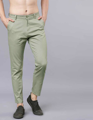 PROTOCOL Slim Fit Men Light Green Trousers