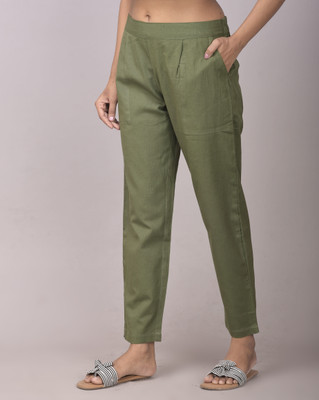 Jeporekurti Regular Fit Women Green Trousers