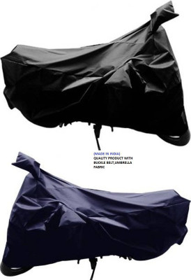 kyathat Waterproof Two Wheeler Cover for Universal For Bike(Activa, Black, Blue)