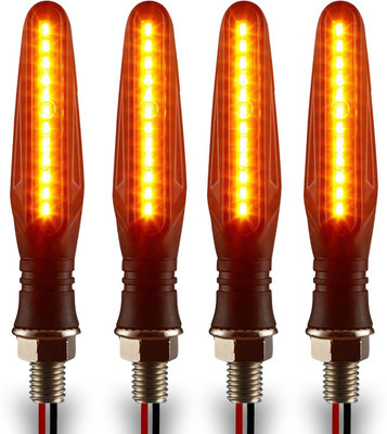 ShopGlobal Front, Rear, Side LED Indicator Light for Bajaj, Bullet, Datsun, Hero, Honda, KTM, Kawasaki, Royal Enfield, TVS, Universal For Bike, Yamaha 3 Series, 4 Series, 5 Series, 6 Series(Yellow)