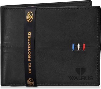 Walrus Men Black Artificial Leather Wallet(6 Card Slots)