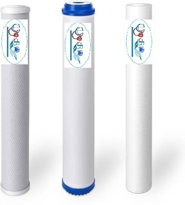 DOC RO 20 inch Filter Set (PP Spun 5 Micron, Granular Activated Carbon GAC, Carbon Block CTO) RO and Water purifiers up to 50 LPH and 100LPH Solid Filter Cartridge(5, Pack of 3)