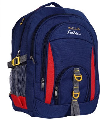 fellow Large 45L laptop backpack with high storage unisex waterproof backpack with reflective strip and made with polyster used for |college bag||school bag||travel bag||casual bag| in (blue & red) color 45 L Backpack(Blue, Red)