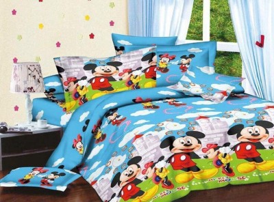 Cool Dealzz 180 TC Polycotton Double Printed Flat Bedsheet(Pack of 1, Multicolor)