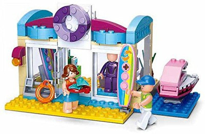 Sluban Beach Shop Building Block Toys Multi Color Lego Compatible Educational Gift Toy Set for Kids(Multicolor)