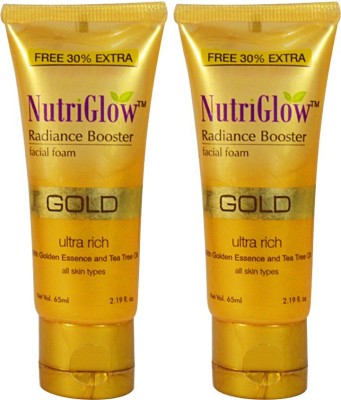 NutriGlow Gold Radiance Booster Foam 65ml(Pack Of 2) Face Wash(130 ml)