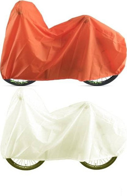 BikenWear Universal Combo of Orange-White Bicycle Cover Free Size(Orange, White)