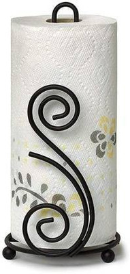 Smarts collection 1 Compartments Iron Napkin Roll Holder(Black)