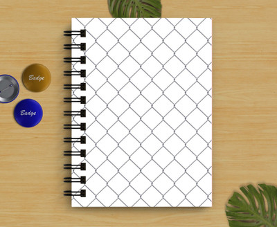 DI-KRAFT Simple Pattern Printed Regular Notebook A5 Diary Unruled 160 Pages(White)