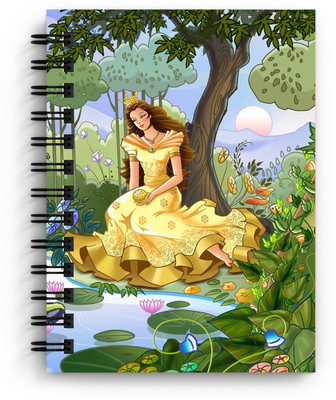DI-KRAFT Princess Printed Regular Notebook A5 Diary Unruled 160 Pages(Multicolor)
