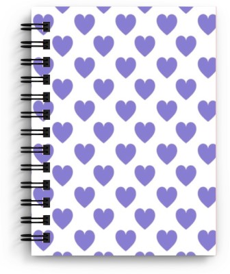 DI-KRAFT Purple Heart Printed Regular Notebook A5 Diary Unruled 160 Pages(White)