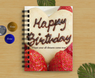 DI-KRAFT Happy Birthday Quote Regular Notebook A5 Diary Unruled 160 Pages(Multicolor)