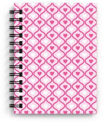 DI-KRAFT Heart Design Regular Notebook Diary A5 Diary Unruled 160 Pages(Light Pink)