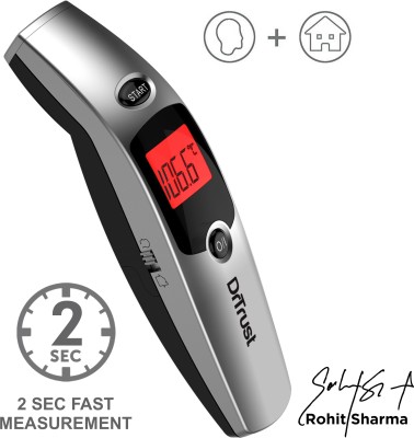 Dr. Trust (USA) Non Contact Forehead Temporal Artery Infrared Thermometer With Color Coded Fever Guidance Model 603 Thermometer(Silver)
