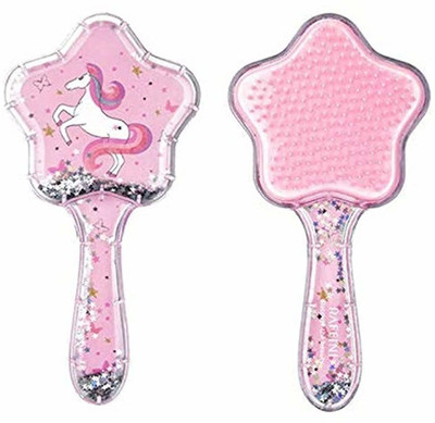 Ample Wings Unicorn Imported Novelty Glittry Star Brush Detangler Paddle Antistatic Set of 2