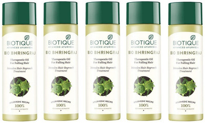 BIOTIQUE Bio Bhringraj Hair Oil Each 120ml Pack Of 5 Hair Oil(600 g)
