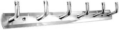 deeplax Door Hook Cloth Hanger Bathroom Wall Hooks wall Hanger keys Holder Steel Hooks Hook Rail Hooks khunti steelly 6 pin (chrome finished) (Pack of 1) Hook Rail 6(Pack of 1)
