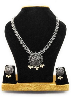 PBM CREATIONS Oxidised Silver Black Jewellery Set(Pack of 1)