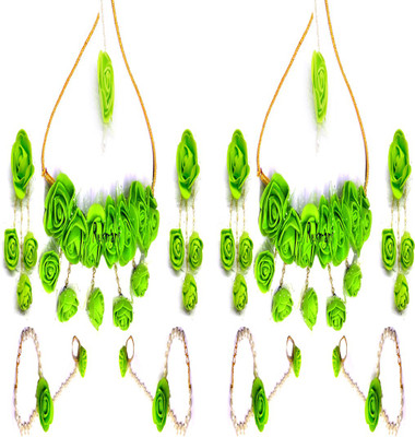 AEKANSH Fabric, Rubber, Plastic, Alloy, Leather, Paper Green Jewellery Set(Pack of 1)