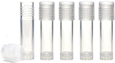 HOMEOTRADE Cryo Vials/Storage Vials 3ml Plain with Screw Cap Leak Proof PACK OF 50PCS - 3 ml Polypropylene Utility Container (Pack of 50, Clear) Laboratory Dropper Bottle(Glass 3 ml Pack of50)