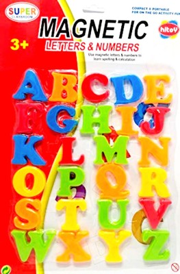FATEVALLEY English A to Z Capital letter Colorful Magnetic Alphabet to Educate Kids in Fun Play & Learn | Toy for Preschool Learning, Spelling, Counting (26 Alphabets (Upper Case) | Material Type(s) Plastic| Set of 1| Multicolor|(Multicolor)