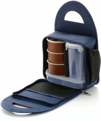 AKSHARAHANT Stainless Steel Tiffin Set with Bag for Office, College, School 5 Containers Lunch Box(700 ml)