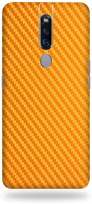 OggyBaba Oppo F11 Mobile Skin((3D Golden Carbon Fibre Skin With Matte Finish))