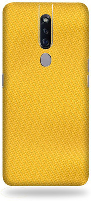 OggyBaba Oppo F11 Mobile Skin((3D Yellow Carbon Fibre Skin With Matte Finish))