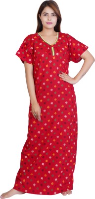 NACNO Women Nighty(Red)