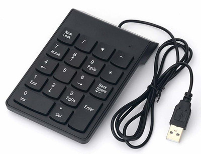 VOOCME Wired Numeric Keypad Slim Mini Number Pad Digital Keyboard 18 Keys Numpad Laptop Keyboard Replacement Key