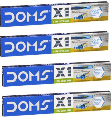 DOMS X1 X-Tra Super Dark Pencils 4 Pack Pencil(Set of 4, Black)