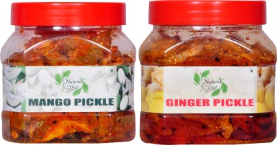 Natural Diet Combo of Maa Ke Hath Ka Organic Mothermade Tasty & Spicy Punjabi Mango Pickle Aam Ka Achar 500gm & Combo of MotherMade Maa Ke Hath Ka Organic Traditional Punjabi Flavor Tasty & Spicy Ginger Pickle Adrak Ka Achar (Sabut Ginger Full Pieces) (500gm) Mango, Ginger Pickle(2 x 0.5 kg)