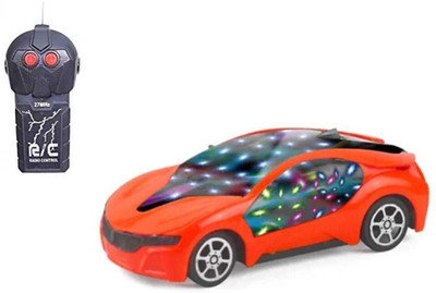 AS TRADERS BEST TOYS 3D LED Light Fast Modern Car with Remote Control(Red, Black)