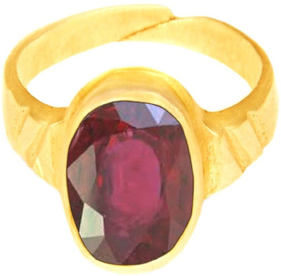 Takshila Gems Natural Ruby Ring Lab Certified Adjustable Ring in Ashtadhatu (8 Metals) Manik Stone Ring (7.25 Ratti / 6.52 Carat) Stone Ruby Ring