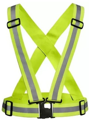 HM EVOTEK High Visibility Protective Safety Reflective Vest Belt Jacket J-32 Safety Jacket(green)