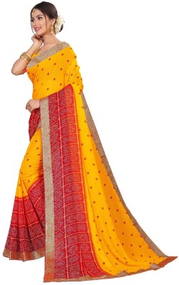 Divastri Printed Bandhani Georgette Saree(Multicolor)