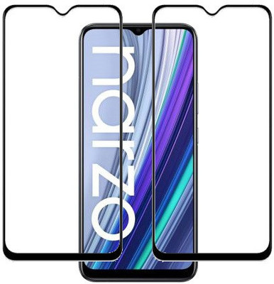 HOBBYTRONICS Edge To Edge Tempered Glass for Realme Narzo 30A(Pack of 2)