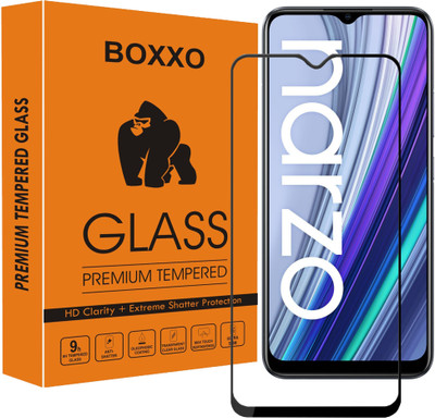 Boxxo Edge To Edge Tempered Glass for Realme Narzo 30A(Pack of 1)