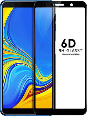 NaturalBuy Edge To Edge Tempered Glass for Samsung Galaxy A7 2018 (6D Full Glue Tempered Glass)(Pack of 1)