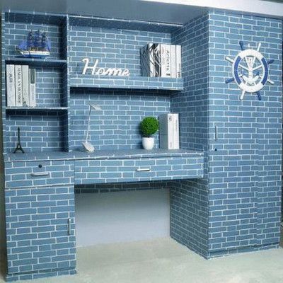 Flipkart SmartBuy Vinyl Architecture Blue Wallpaper(L x W: 300 cm x 40 cm)