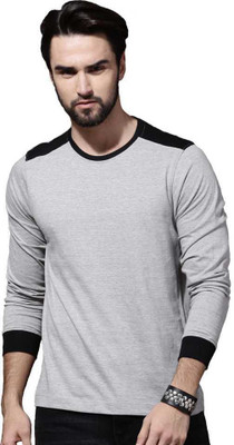 Polo Plus Colorblock Men Round Neck Grey T-Shirt