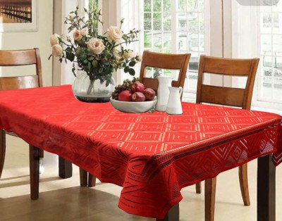 Dakshya Industries Geometric 6 Seater Table Cover(Maroon, Red, Cotton)