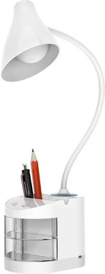Flabo Long Arm Study Desk Light with 3 Shades Touch Control Advanced Pen and Mobile Holder Design Study Lamp(65 cm, White)