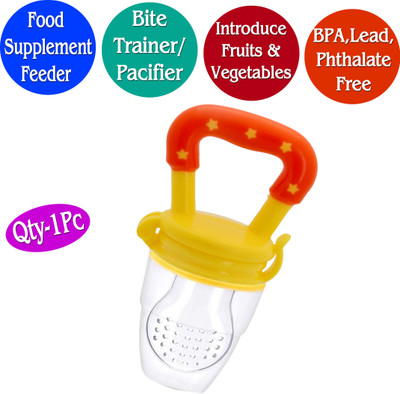 smilykid Fruit/Food Feeder/Pacifier/Nibbler with (Yellow, Pack of 1) Teether and Feeder(Yellow)