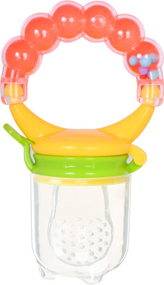 smilykid BPA Free Food Grade Plastic Food Teether and Feeder(Red, Yellow)